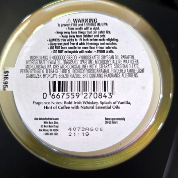 Bath & Body Works/White Barn COFFEE & WHISKEY Premium Scented Candle NIB! - Picture 3 of 3